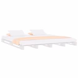 vidaXL Letto a Pallet Bianco 140x200 cm in Legno Massello di Pino - Vista aggiuntiva 3