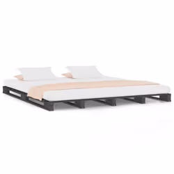 vidaXL Letto a Pallet Grigio 150x200 cm Massello di Pino 5FT King Size - Vista aggiuntiva 2