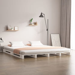 vidaXL Letto a Pallet Bianco 200x200 cm in Legno Massello di Pino