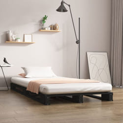 Letto a Pallet, Letto per adulti Nero 75x190 cm Small Single Legno di Pino Vidaxl 1199