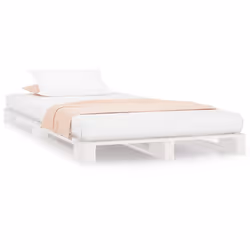 vidaXL Letto a Pallet Bianco 90x190 cm Single Legno Massello di Pino - Vista aggiuntiva 2