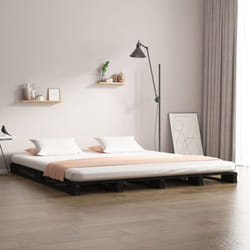 Vidaxl - Letto a Pallet Nero 120x190 cm Small Double Legno di Pino