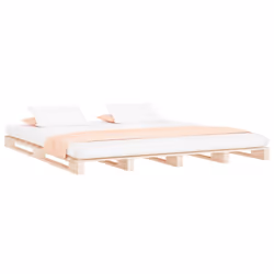 vidaXL Letto a Pallet 140x190 cm in Legno Massello di Pino - Vista aggiuntiva 3