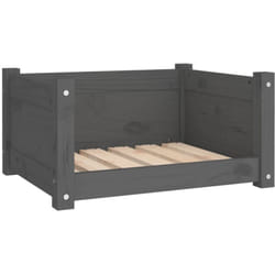 Cuccia per Cani Grigia 55,5x45,5x28cm in Legno Massello di Pino Vidaxl