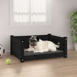 Vidaxl - Letto per Cani, Cuccia per Cani Nera 65,5x50,5x28cm in Legno Massello di Pino 1814