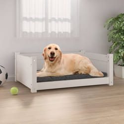 Vidaxl - Letto per Cani, Cuccia per Cani Bianca 75,5x55,5x28cm in Legno Massello di Pino 5796