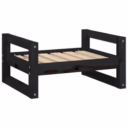 vidaXL Cuccia per Cani Nera 55,5x45,5x28cm in Legno Massello di Pino - Vista aggiuntiva 2