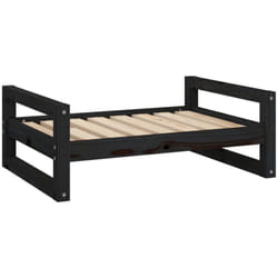 Cuccia per Cani Nera 75,5x55,5x28cm in Legno Massello di Pino Vidaxl