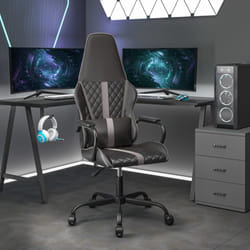 Vidaxl - Sedia da Gaming Massaggiante Grigia e Nera in Similpelle 25102