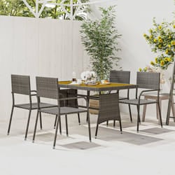 vidaXL Set da Pranzo per Esterni 5 pz in Polyrattan Grigio