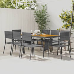 vidaXL Set da Pranzo per Esterni 9 pz in Polyrattan Grigio
