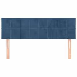 vidaXL Testiere 2 pz Blu Scuro 72x5x78/88 cm in Velluto - Vista aggiuntiva 3