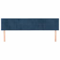 vidaXL Testiera 2 pz Blu scuro 90x5x78/88 cm in Velluto - Vista aggiuntiva 3