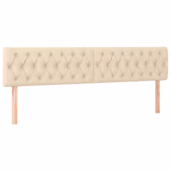 vidaXL Testiera 2 pz Crema 90 x 7 x 78/88 cm in Tessuto - Vista aggiuntiva 2