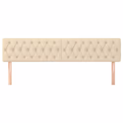 vidaXL Testiera 2 pz Crema 90 x 7 x 78/88 cm in Tessuto - Vista aggiuntiva 3