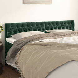 Testiera 2 pz Verde scuro 100x7x78/88 cm in Vellutocod mxl 95545