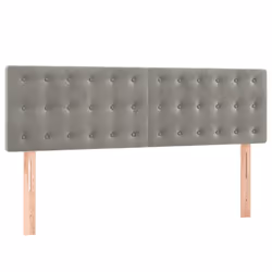 vidaXL Testiere 2 pz Grigio Chiaro 72x5x78/88 cm in Velluto - Vista aggiuntiva 2