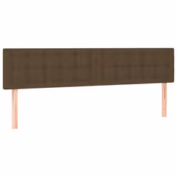 vidaXL Testiera 2 pz Marrone Scuro 80x5x78/88 cm in Tessuto - Vista aggiuntiva 2