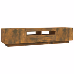 vidaXL Set Mobili TV 2pz con Luci LED Rovere Fumo in Legno Multistrato - Vista aggiuntiva 2