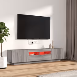vidaXL Set Mobili TV 2 pz con Luci LED Grigio Sonoma Legno Multistrato - Vista aggiuntiva 3