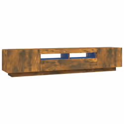 vidaXL Set Mobili TV 2pz con Luci LED Rovere Fumo in Legno Multistrato - Vista aggiuntiva 2