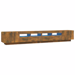 vidaXL Set Mobili TV 3pz con Luci LED Rovere Fumo in Legno Multistrato - Vista aggiuntiva 2