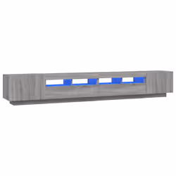 vidaXL Set Mobili TV 3 pz con Luci LED Grigio Sonoma Legno Multistrato - Vista aggiuntiva 2
