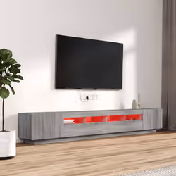 vidaXL Set Mobili TV 3 pz con Luci LED Grigio Sonoma Legno Multistrato - Vista aggiuntiva 3