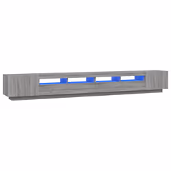 vidaXL Set Mobili TV 3 pz con Luci LED Grigio Sonoma Legno Multistrato - Vista aggiuntiva 2