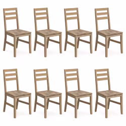 vidaXL Sedie da Pranzo 8 pz in Legno Massello di Acacia - Vista aggiuntiva 2
