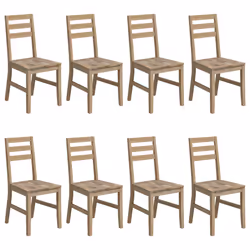 vidaXL Sedie da Pranzo 8 pz in Legno Massello di Acacia - Vista aggiuntiva 3