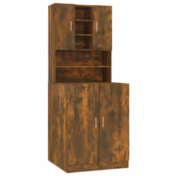 vidaXL Mobile per Lavatrice Rovere Fumo in Legno Multistrato - Vista aggiuntiva 2