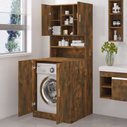 vidaXL Mobile per Lavatrice Rovere Fumo in Legno Multistrato - Vista aggiuntiva 3