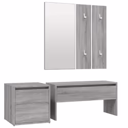 vidaXL Set di Mobili da Corridoio Grigio Sonoma in Legno Multistrato - Vista aggiuntiva 2