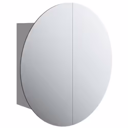 Armadio da Bagno con Specchio Rotondo e LED Grigio 47x47x17,5cmcod mxl 103272 - Vista aggiuntiva 2
