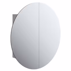 Armadio da Bagno con Specchio Rotondo e LED Grigio 54x54x17,5cmcod mxl 127239 - Vista aggiuntiva 2