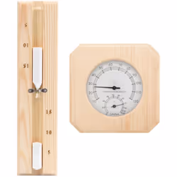 Questo set in legno di igrotermografo e clessidra 2 in 1 da sauna è l'accessorio da sauna indispensabile per l'ambiente della ...