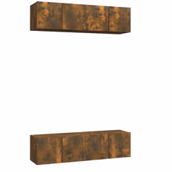 vidaXL Mobili TV Parete 4 pz Rovere Fumo 60x30x30 cm Legno Multistrato - Vista aggiuntiva 2