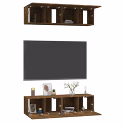vidaXL Mobili TV Parete 4 pz Rovere Fumo 60x30x30 cm Legno Multistrato - Vista aggiuntiva 3