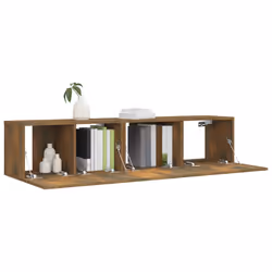 vidaXL Set Mobili Porta TV 2 pz Rovere Fumo in Legno Multistrato - Vista aggiuntiva 3
