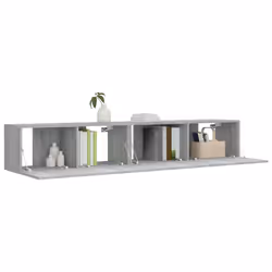 vidaXL Set Mobili Porta TV 2 pz Grigio Sonoma in Legno Multistrato - Vista aggiuntiva 3