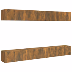 vidaXL Mobili TV 8 pz Rovere Fumo 60x30x30 cm in Legno Ingegnerizzato - Vista aggiuntiva 2