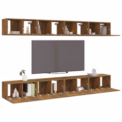 vidaXL Mobili TV 8 pz Rovere Fumo 60x30x30 cm in Legno Ingegnerizzato - Vista aggiuntiva 3
