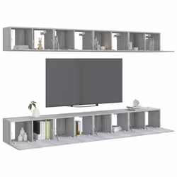 vidaXL Mobili Porta TV 8pz Grigio Sonoma 60x30x30 cm Legno Multistrato - Vista aggiuntiva 3