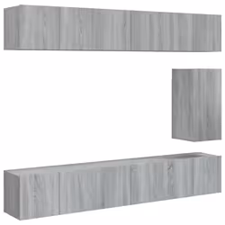 vidaXL Set di Mobili Porta TV 7 pz Grigio Sonoma in Legno Multistrato - Vista aggiuntiva 2