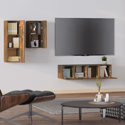 vidaXL Set di Mobili Porta TV 4 pz Rovere Fumo in Legno Multistrato - Vista aggiuntiva 3