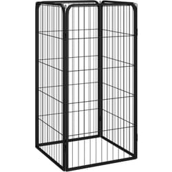 Box Cani, Recinzione per Cani a 4 Pannelli Nero 50x100cm Acciaio Verniciato Polvere Vidaxl