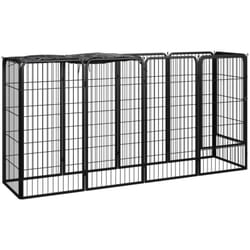 Box Cani, Recinzione per Cani 10 Pannelli Nero 50x100 cm Acciaio Verniciato Polvere Vidaxl