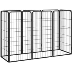Box Cani, Recinzione per Cani 8 Pannelli Nero 50x100 cm Acciaio Verniciato Polvere Vidaxl