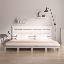 vidaXL Giroletto senza Materasso Bianco 200x200 cm Legno Massello Pino - Vista aggiuntiva 3